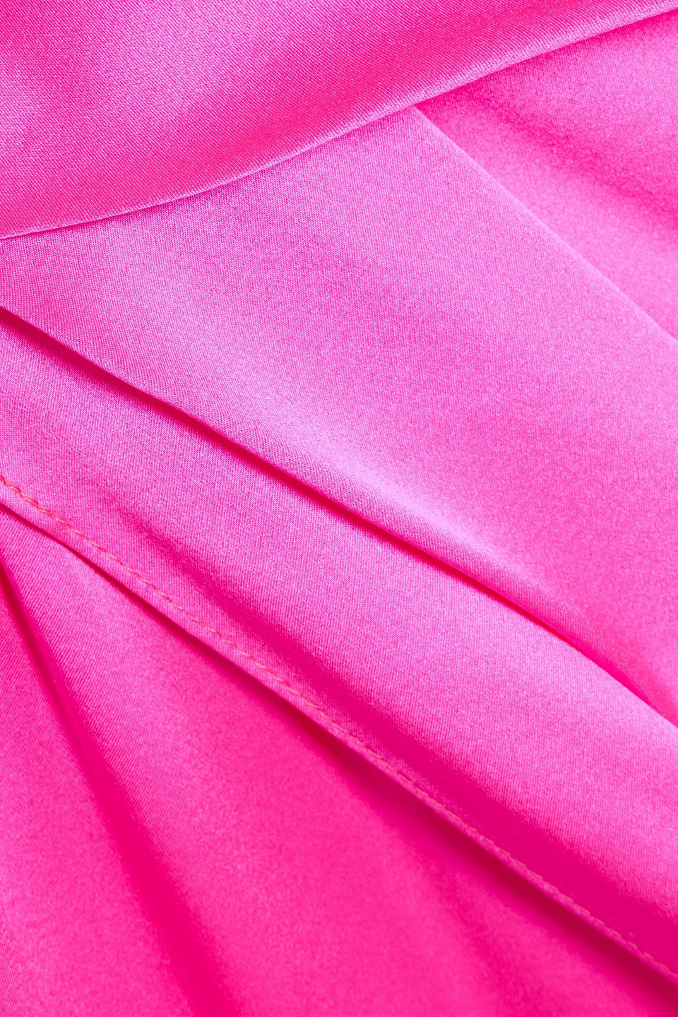 Michelle Mason One-shoulder Asymmetric Silk-satin Maxi Dress In Pink