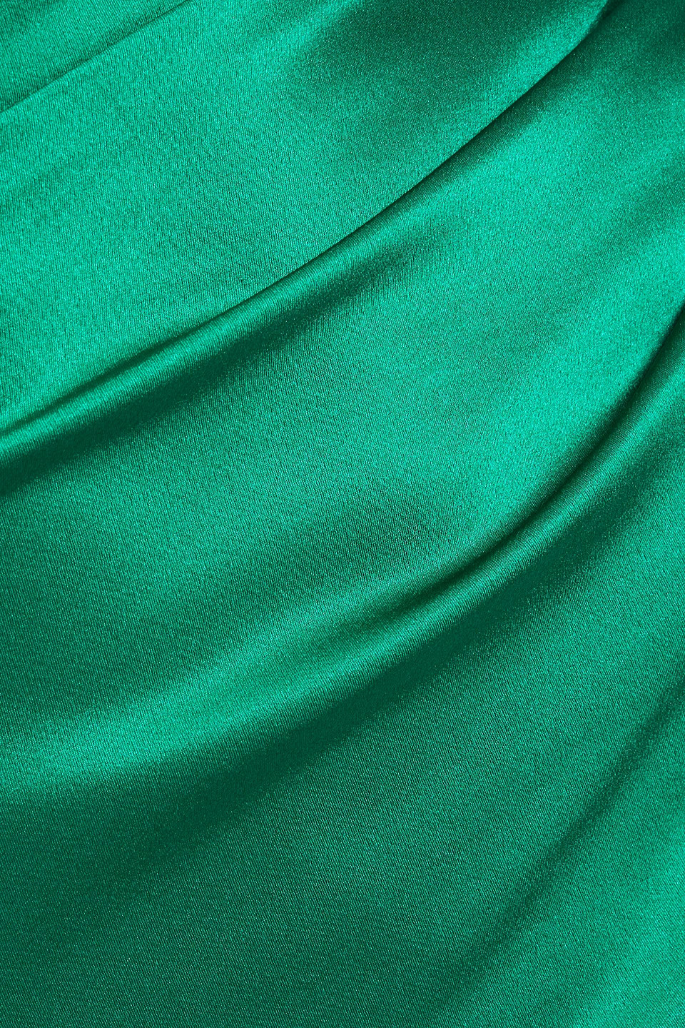Michelle Mason One-shoulder Ruched Silk-satin Midi Dress In Green