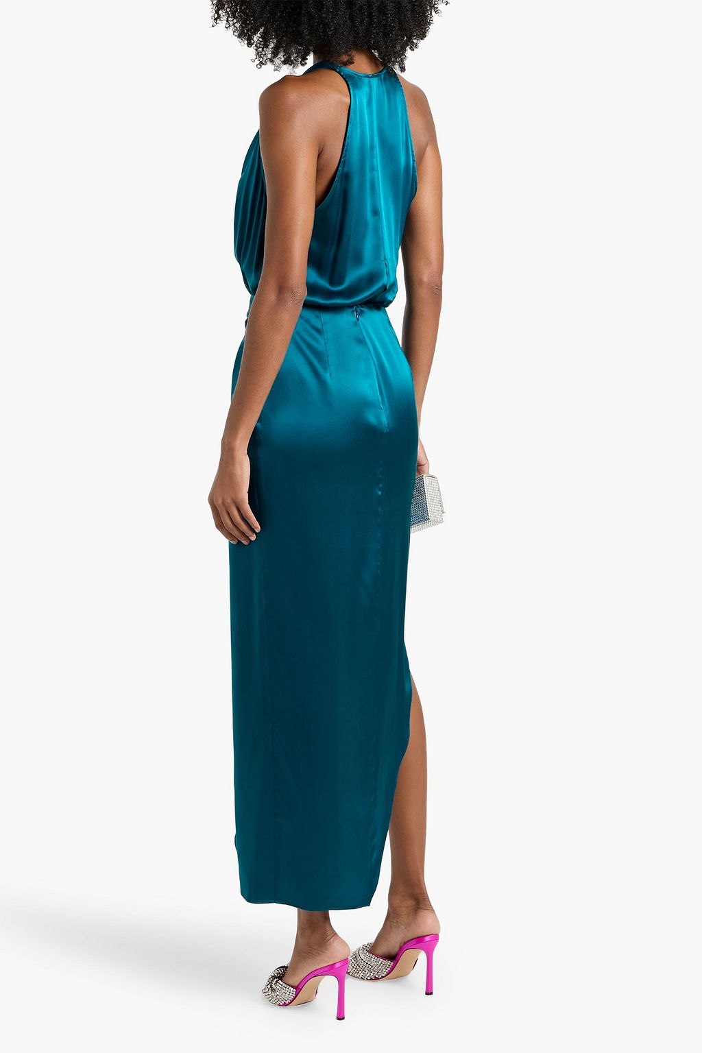 MICHELLE MASON Wrap-effect silk-satin midi dress