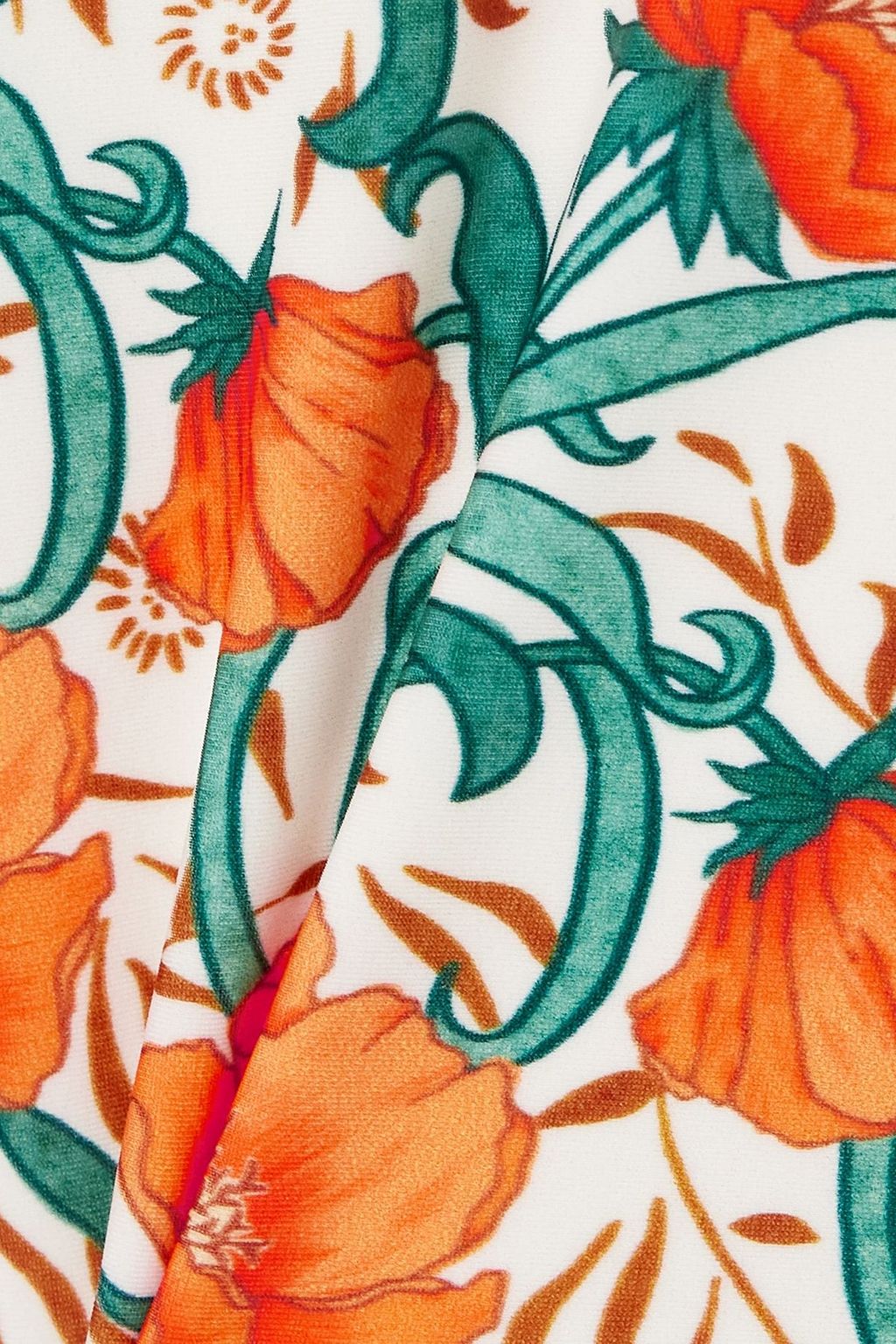 LA DOUBLEJ لباس سباحة + أورليبار براون بياقة هالتر الدائرية بطبعة الأزهار