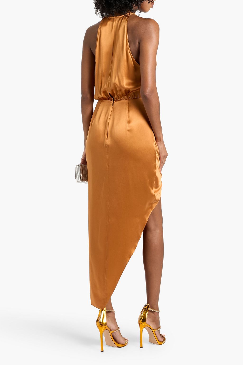 MICHELLE MASON Wrap-effect silk-satin midi dress