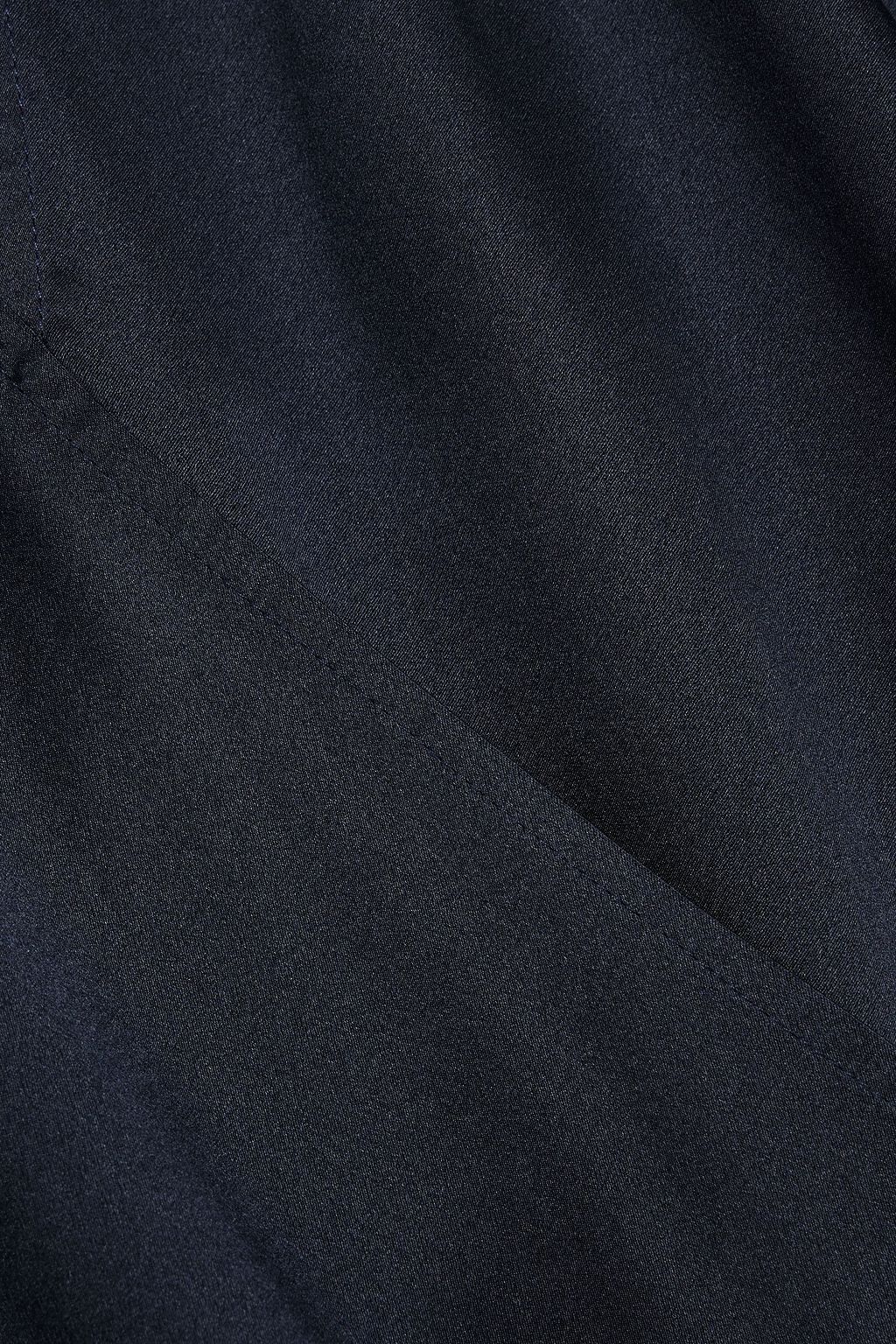 MICHELLE MASON Cold-shoulder cutout silk-satin top