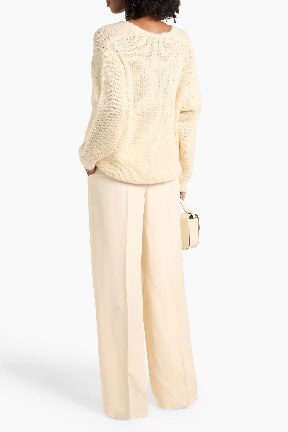 Max Mara Klaus Silk-satin Wide-leg Pants In Neutral
