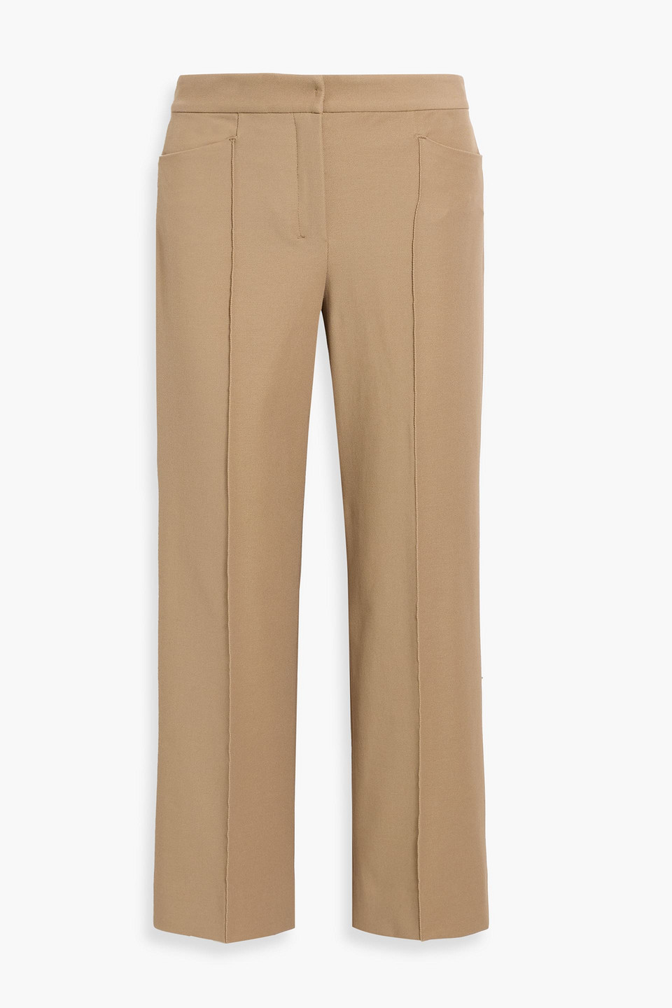 Max Mara Zemira Cotton-blend Twill Straight-leg Pants In Brown