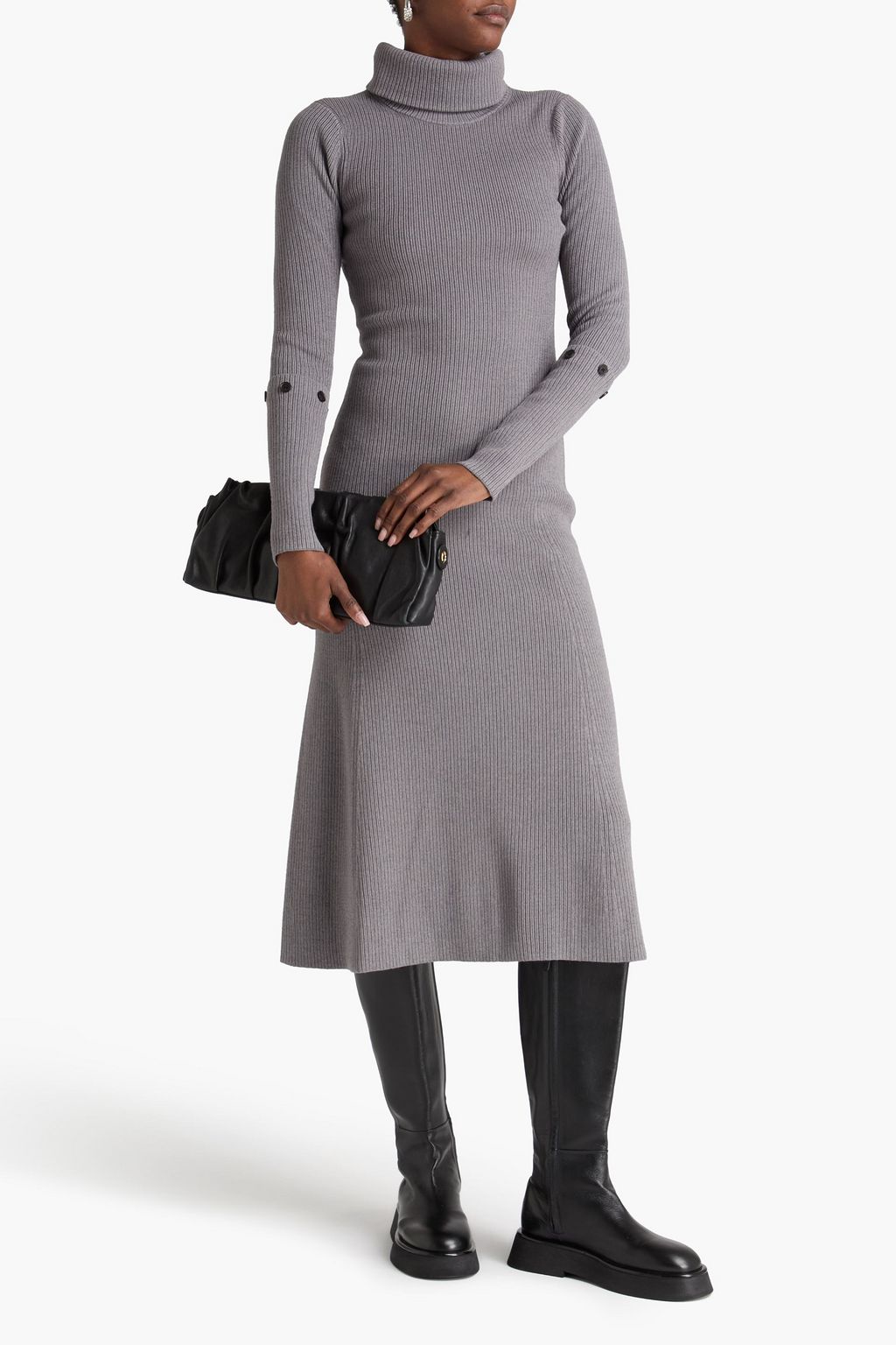 PROENZA SCHOULER Ribbed-knit turtleneck midi dress