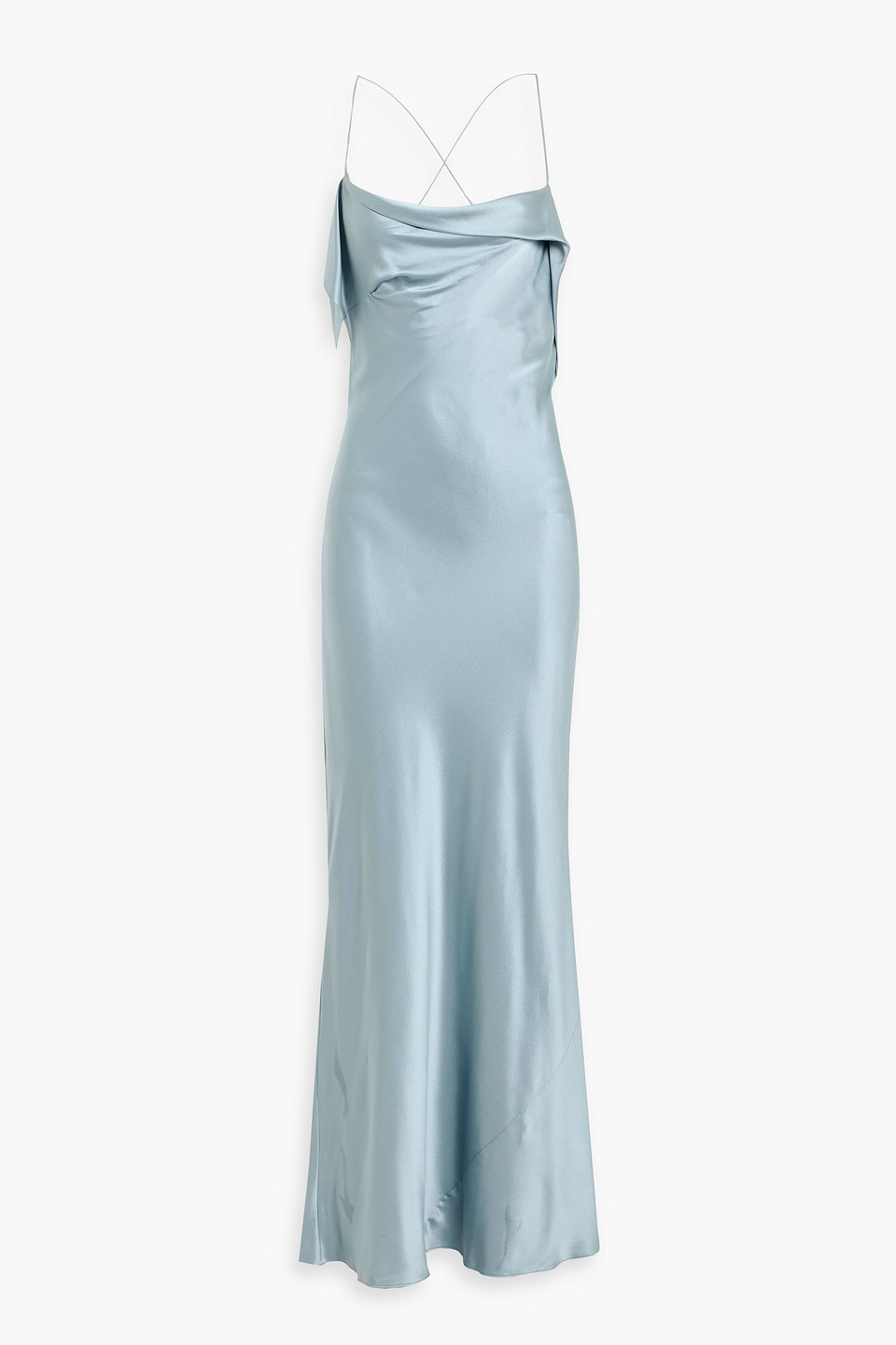 Michelle Mason Draped Silk-satin Gown In Multi