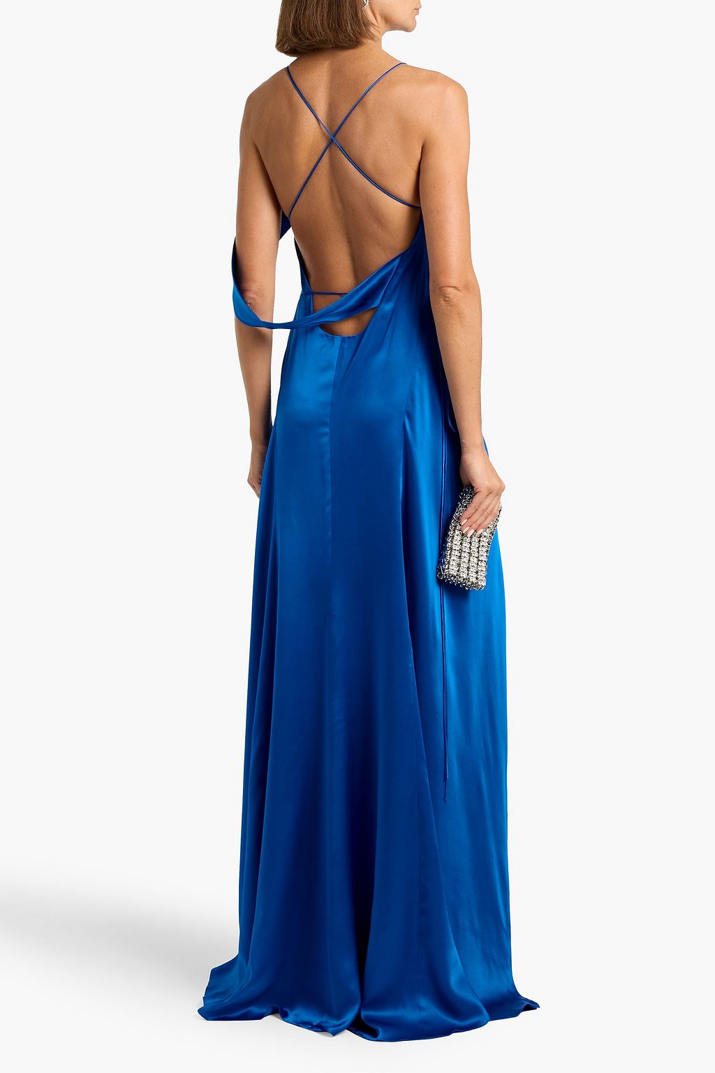 MICHELLE MASON Draped silk-satin wrap gown
