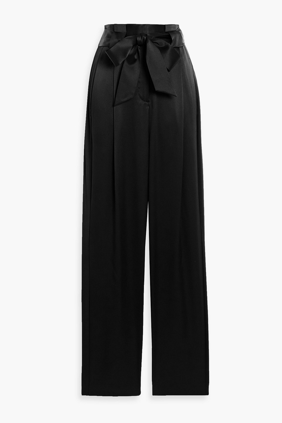 Michelle Mason Duchesse Silk-satin Tapered Pants In Black