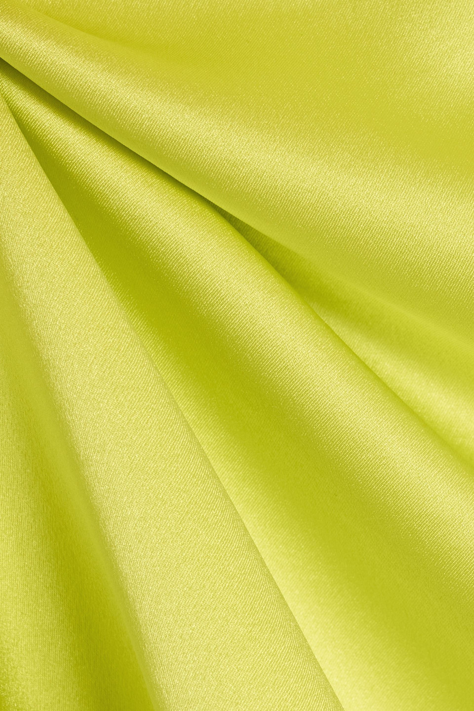 Michelle Mason One-shoulder Draped Silk-satin Top In Yellow