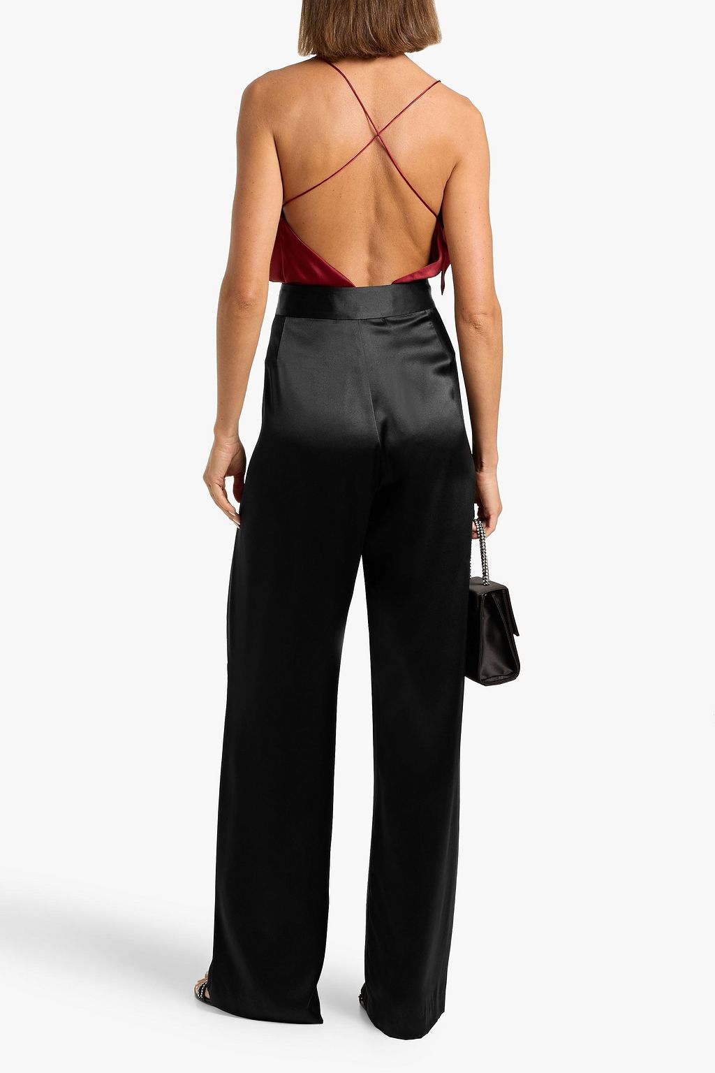 MICHELLE MASON Draped silk-satin camisole