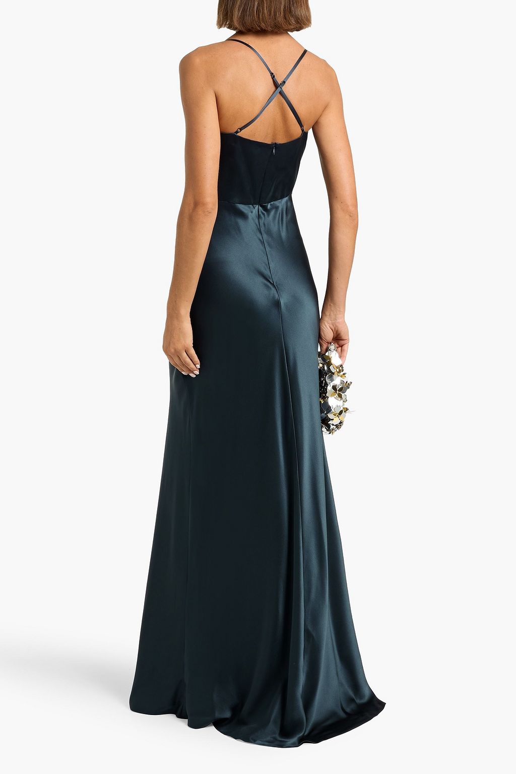 MICHELLE MASON Twisted cutout silk-satin gown
