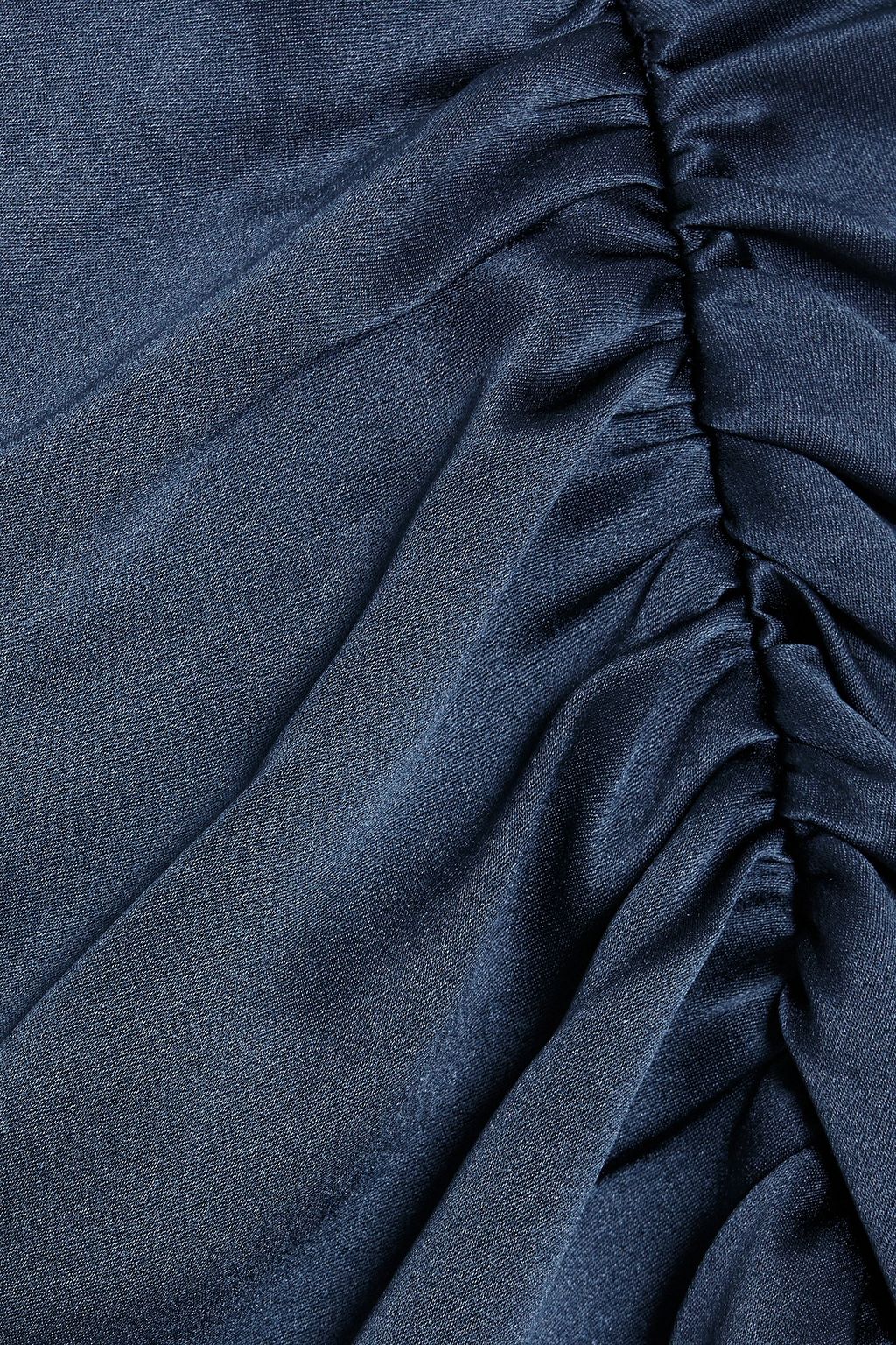 MICHELLE MASON Asymmetric ruched silk-satin skirt