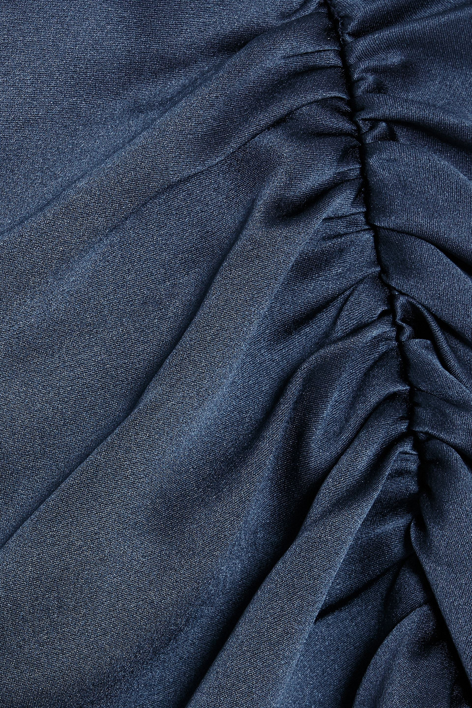 Michelle Mason Asymmetric Ruched Silk-satin Mini Skirt In Blue