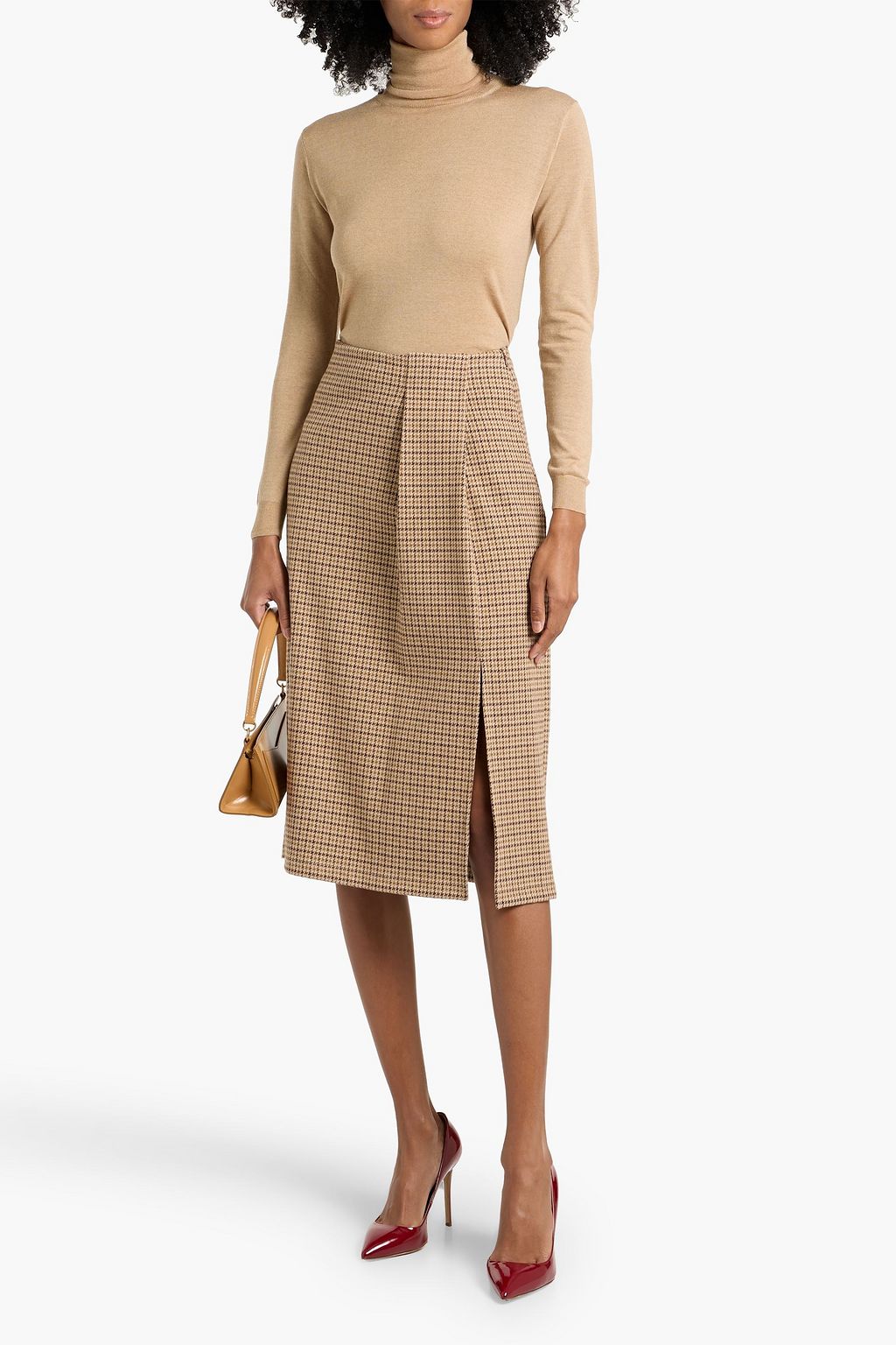WEEKEND MAX MARA Deborah draped flannel midi skirt
