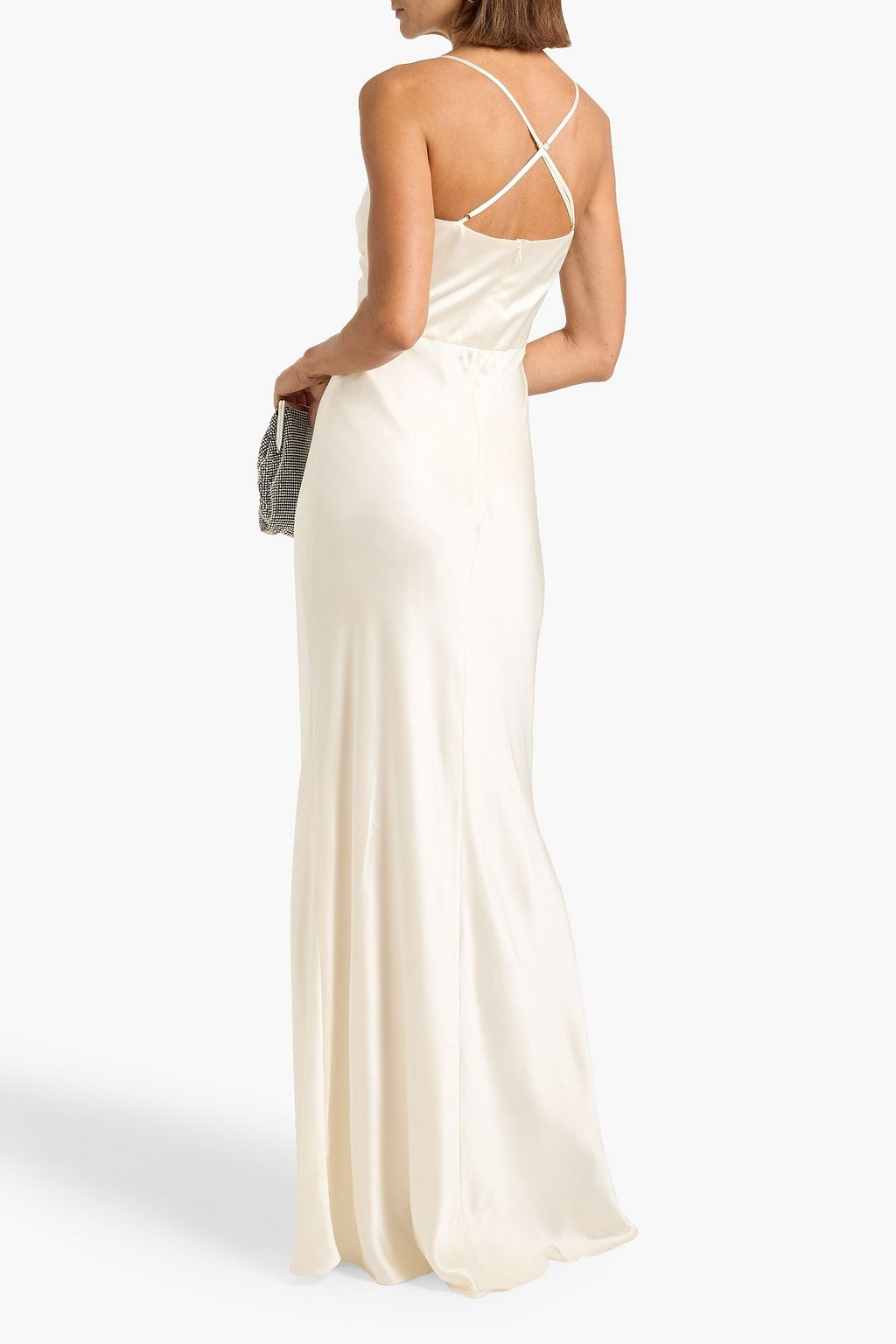 MICHELLE MASON Twisted cutout silk-satin gown