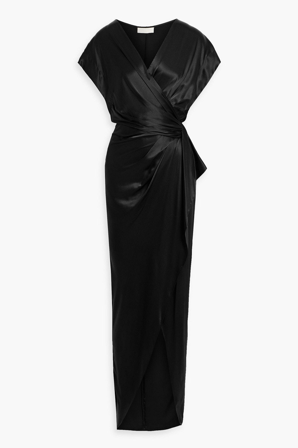 Michelle Mason Wrap-effect Silk-satin Maxi Dress In Multi
