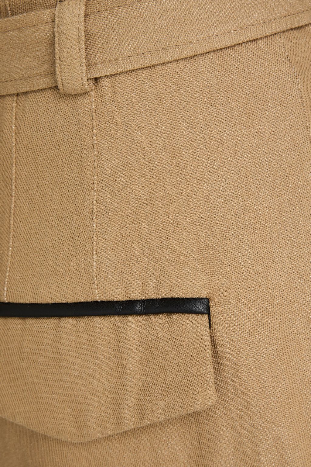 PROENZA SCHOULER Belted cotton and linen-blend twill wide-leg pants