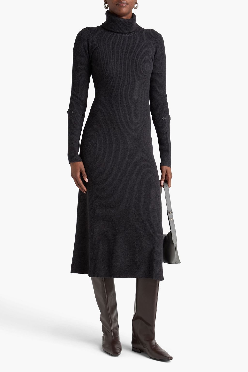 PROENZA SCHOULER Ribbed-knit turtleneck midi dress