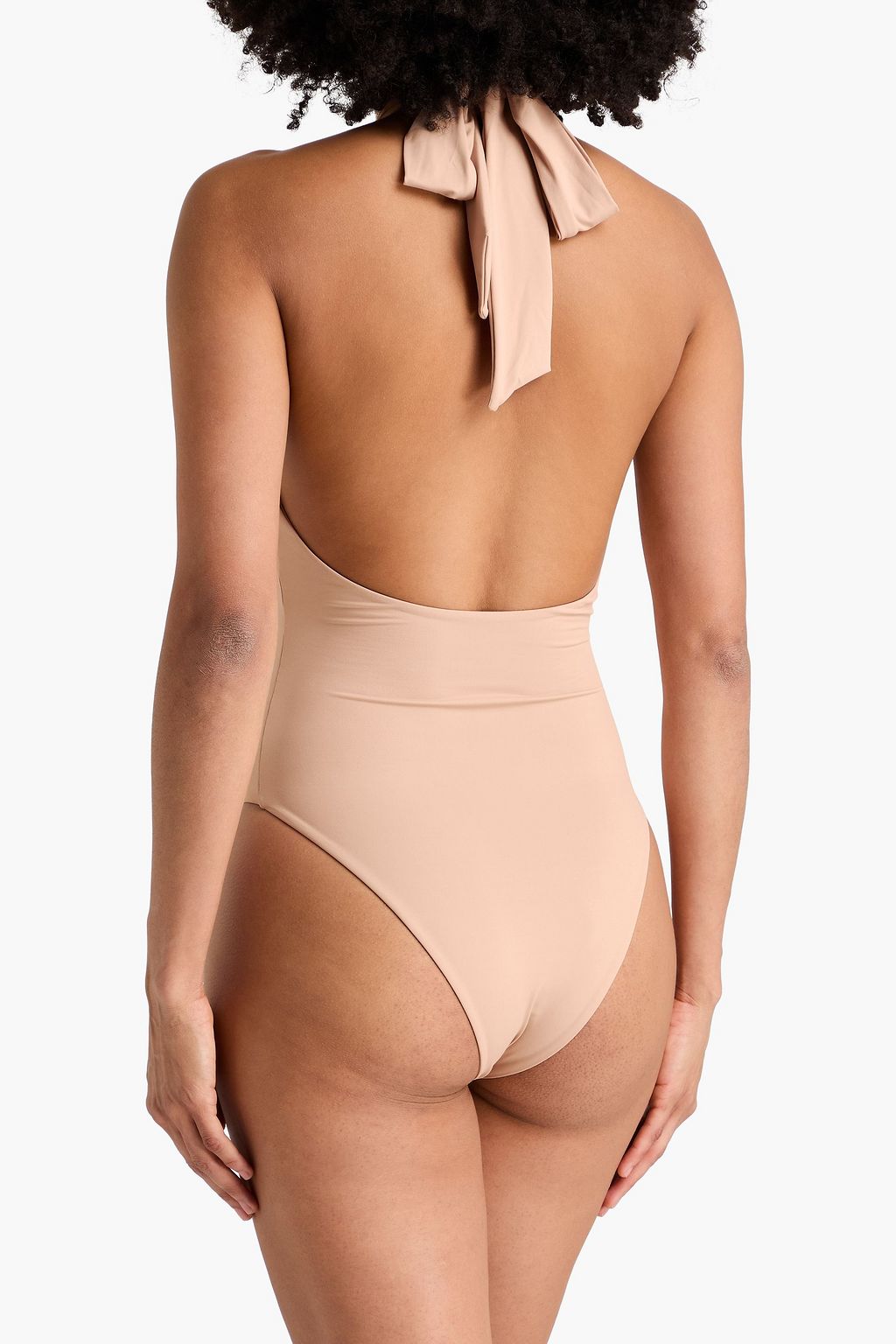 MAGDA BUTRYM لباس سباحة بياقة هالتر الدائرية مُزيّن بزخارف الأزهار وبفتحات