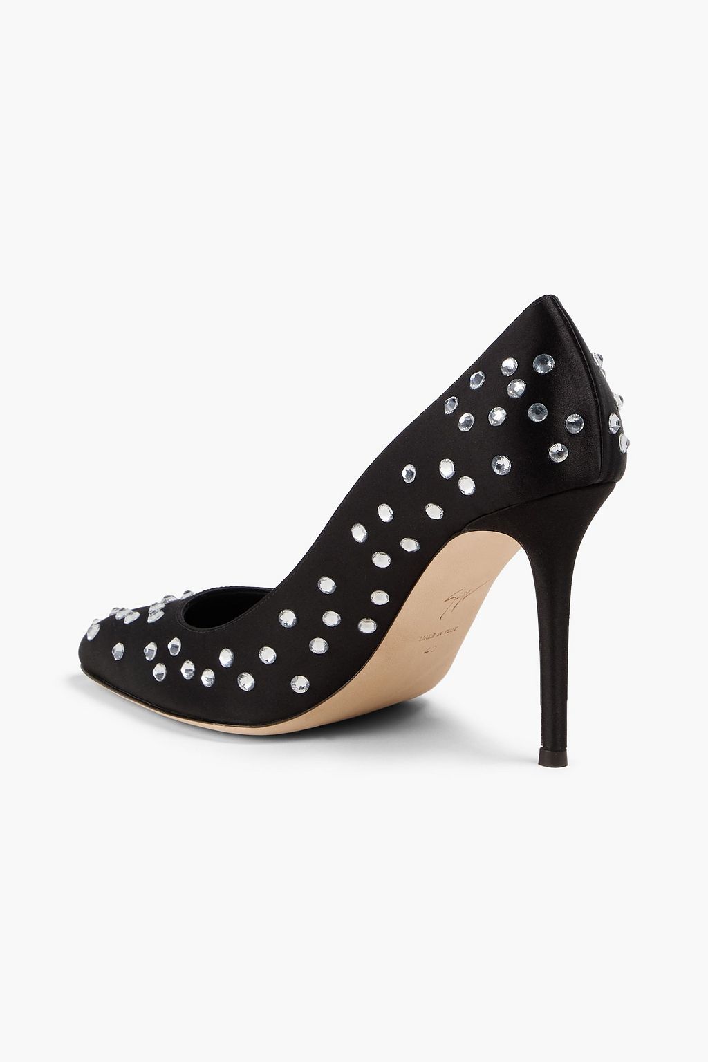 GIUSEPPE ZANOTTI Decadence 90 crystal-embellished satin pumps