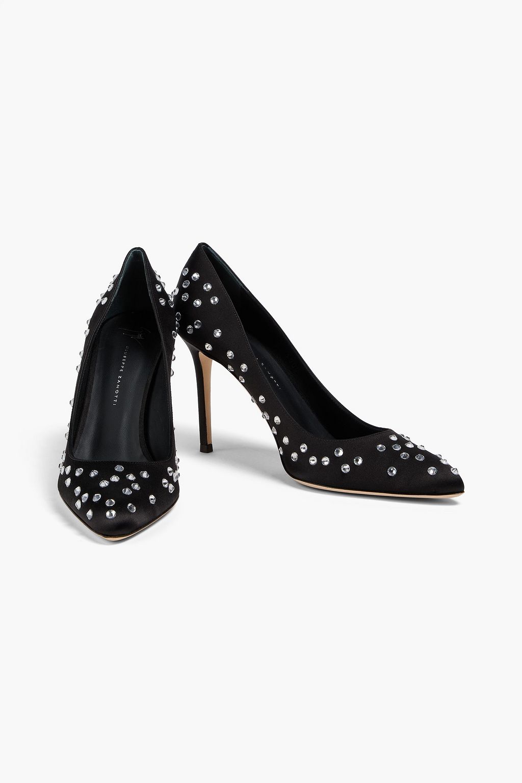 GIUSEPPE ZANOTTI Decadence 90 crystal-embellished satin pumps