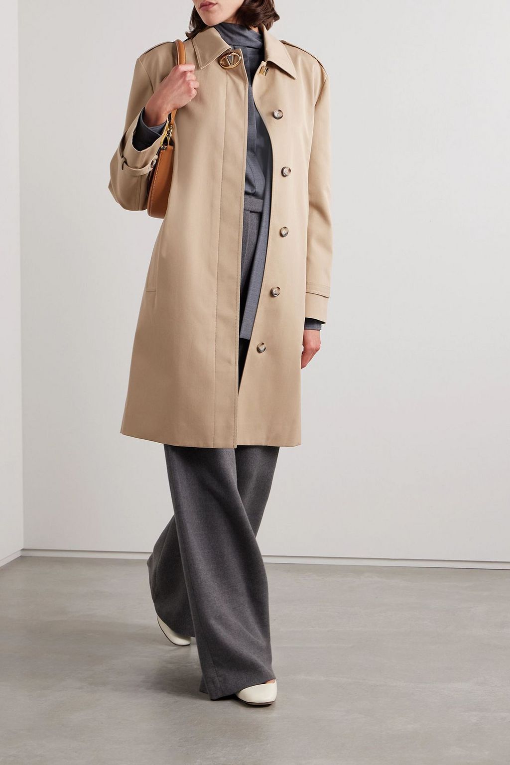 VALENTINO GARAVANI Embellished twill trench coat | THE OUTNET VALENTINO GARAVANI Embellished twill trench coat | THE OUTNET