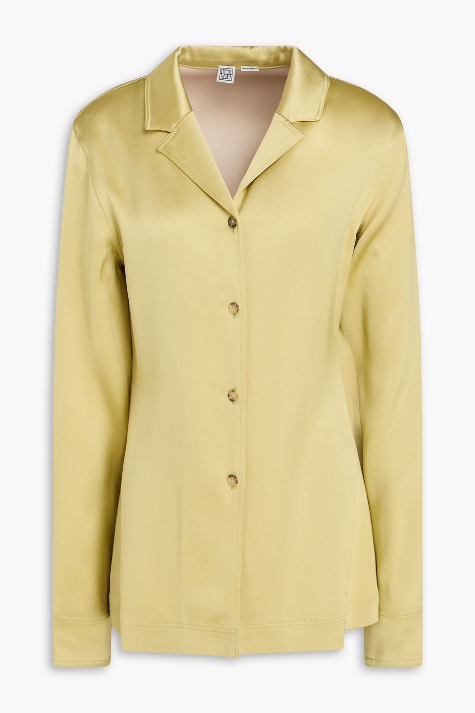 Totême Satin-crepe Shirt In Green