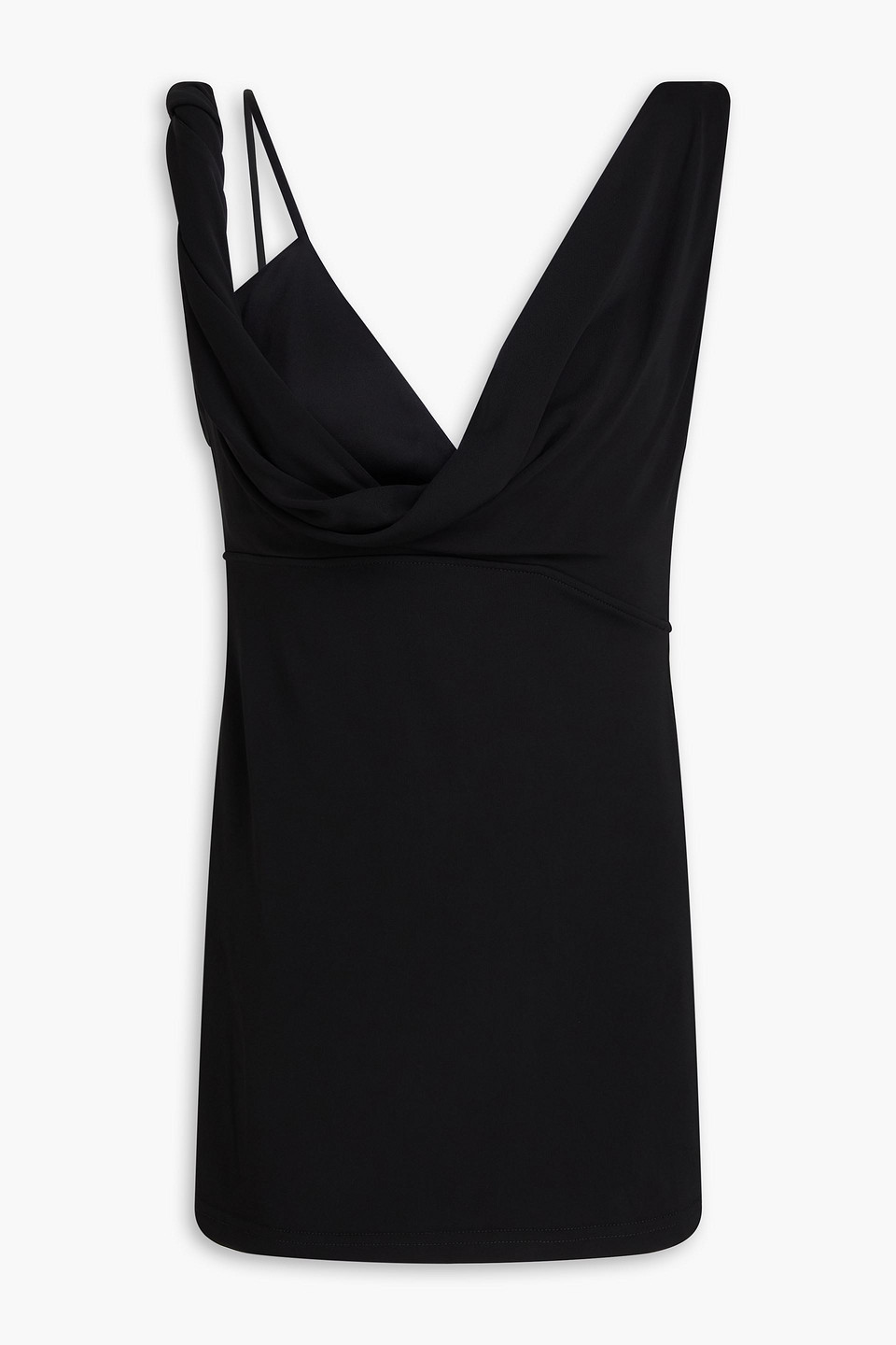 toteme - draped jersey top - black - l