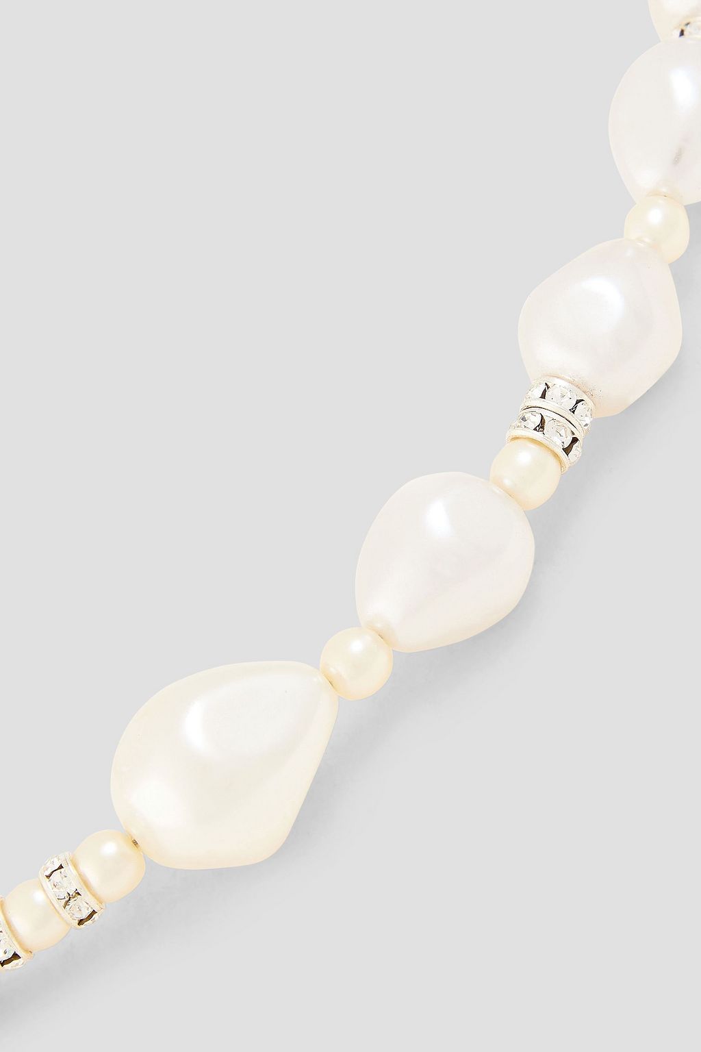 MAGDA BUTRYM Silver-tone, faux pearl and crystal necklace