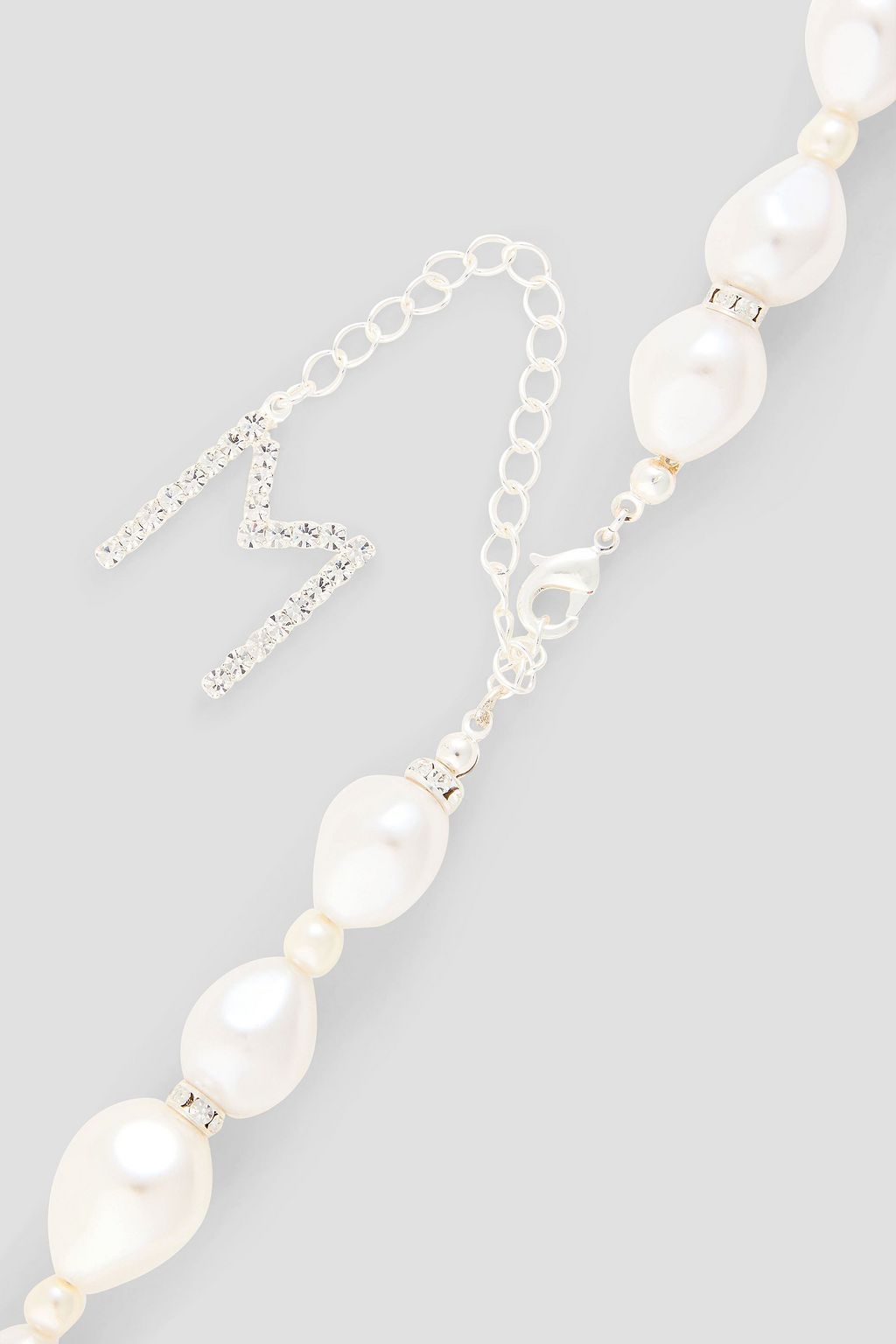 MAGDA BUTRYM Silver-tone, faux pearl and crystal necklace