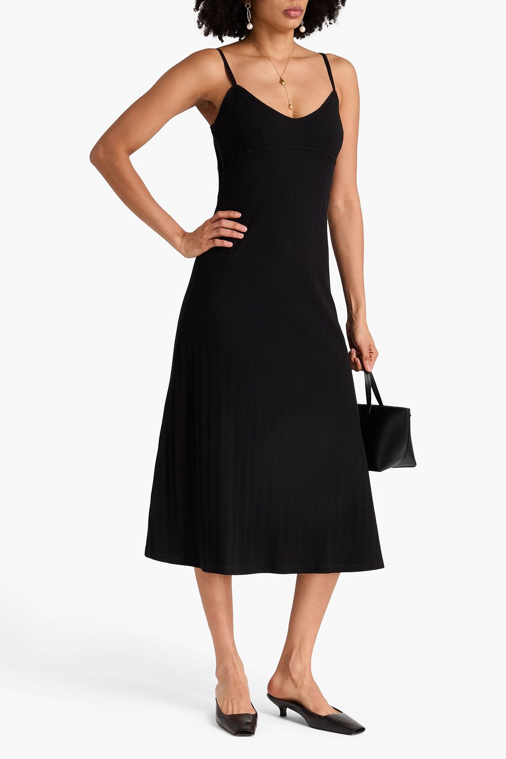 TOTEME Ribbed cotton-blend jersey midi dress