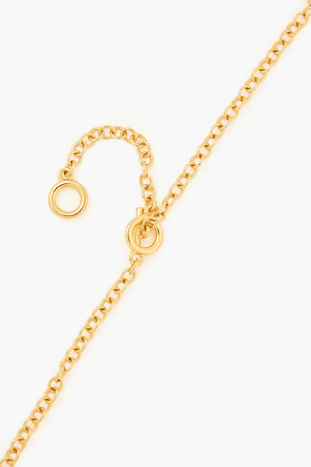 ZIMMERMANN Gold-tone, crystal and malachite necklace