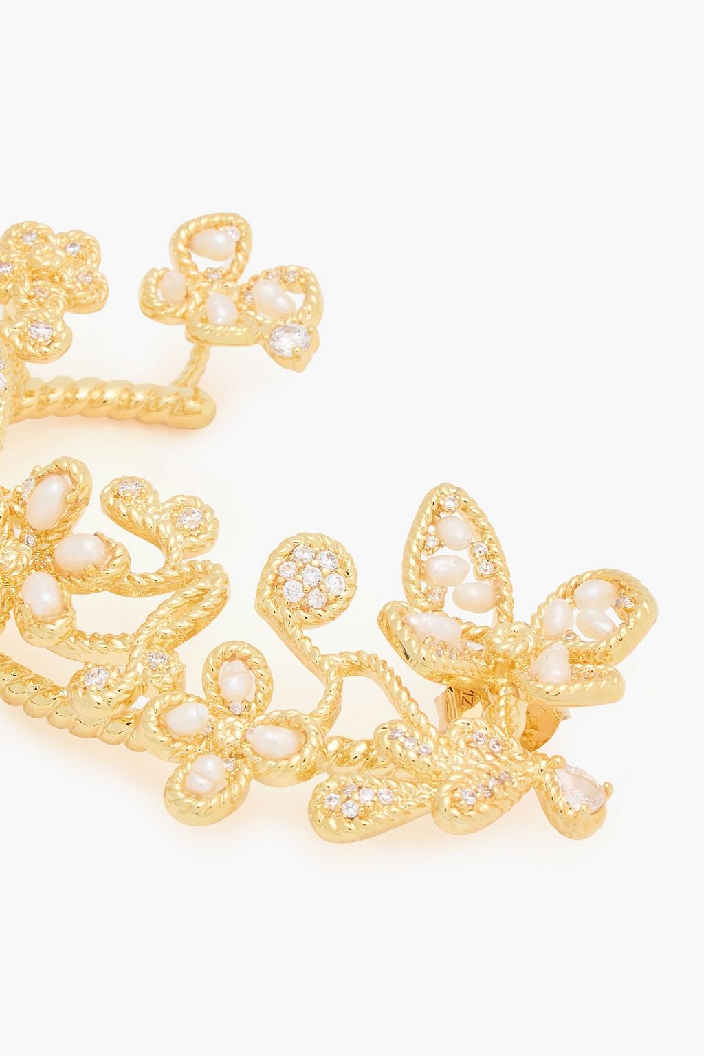 ZIMMERMANN Gold-tone, crystal and freshwater pearl ear cuff