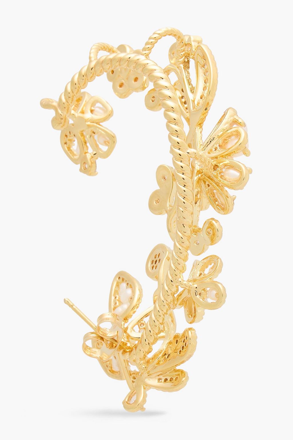 ZIMMERMANN Gold-tone, crystal and freshwater pearl ear cuff
