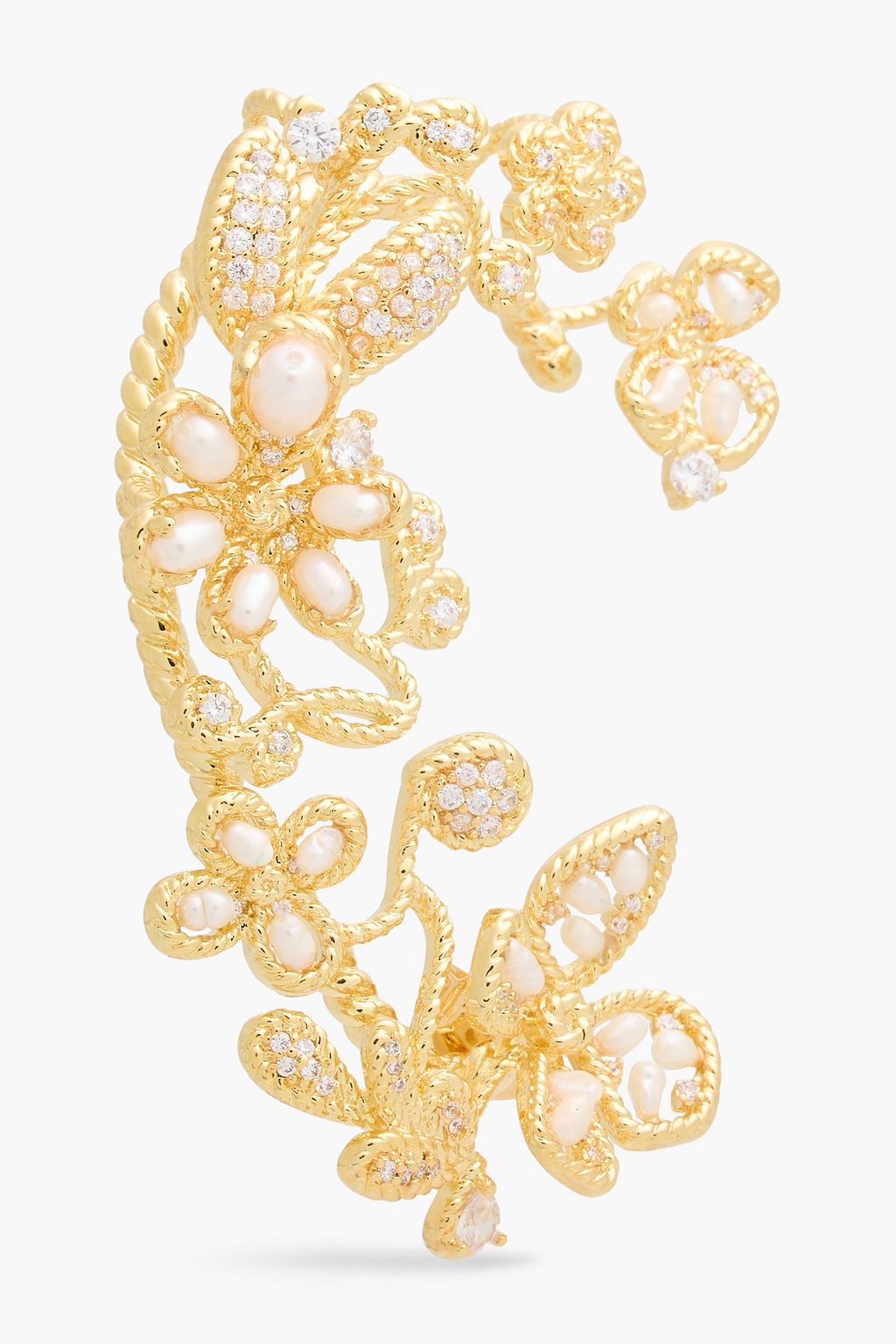 ZIMMERMANN Gold-tone, crystal and freshwater pearl ear cuff