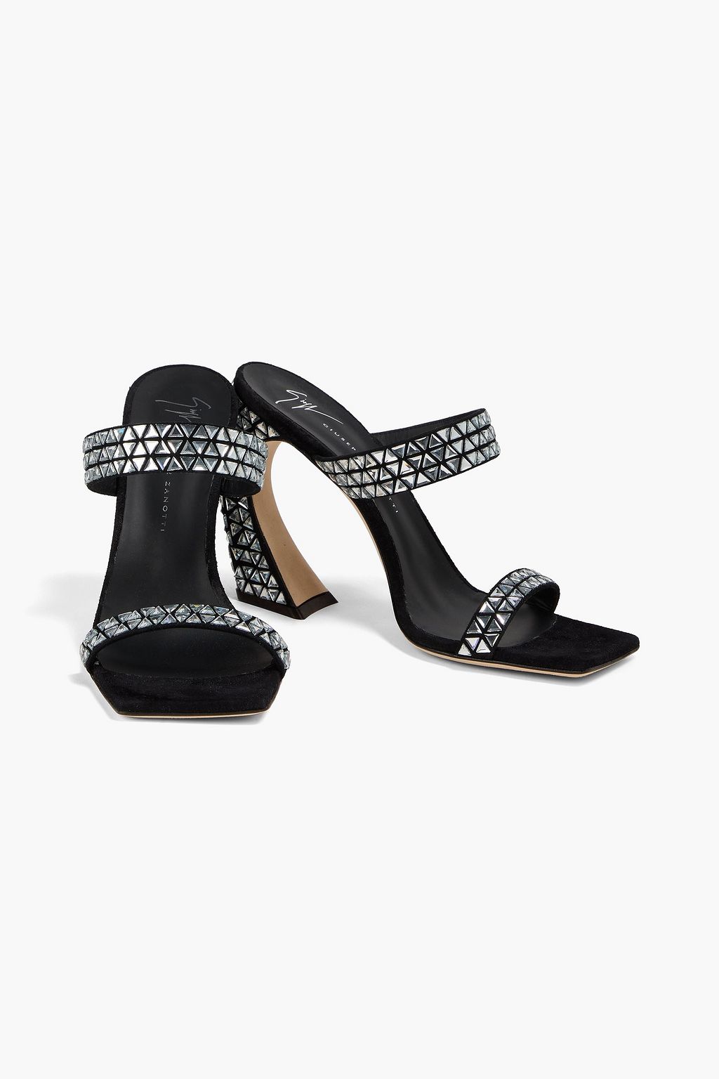 GIUSEPPE ZANOTTI Vanilla 105 crystal-embellished suede mules