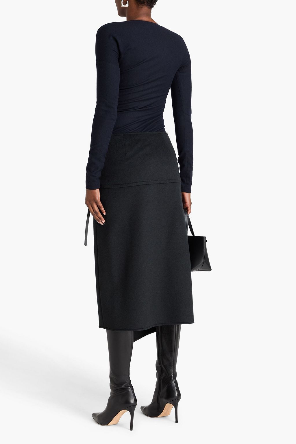 TOTEME Asymmetric wool-blend flannel top