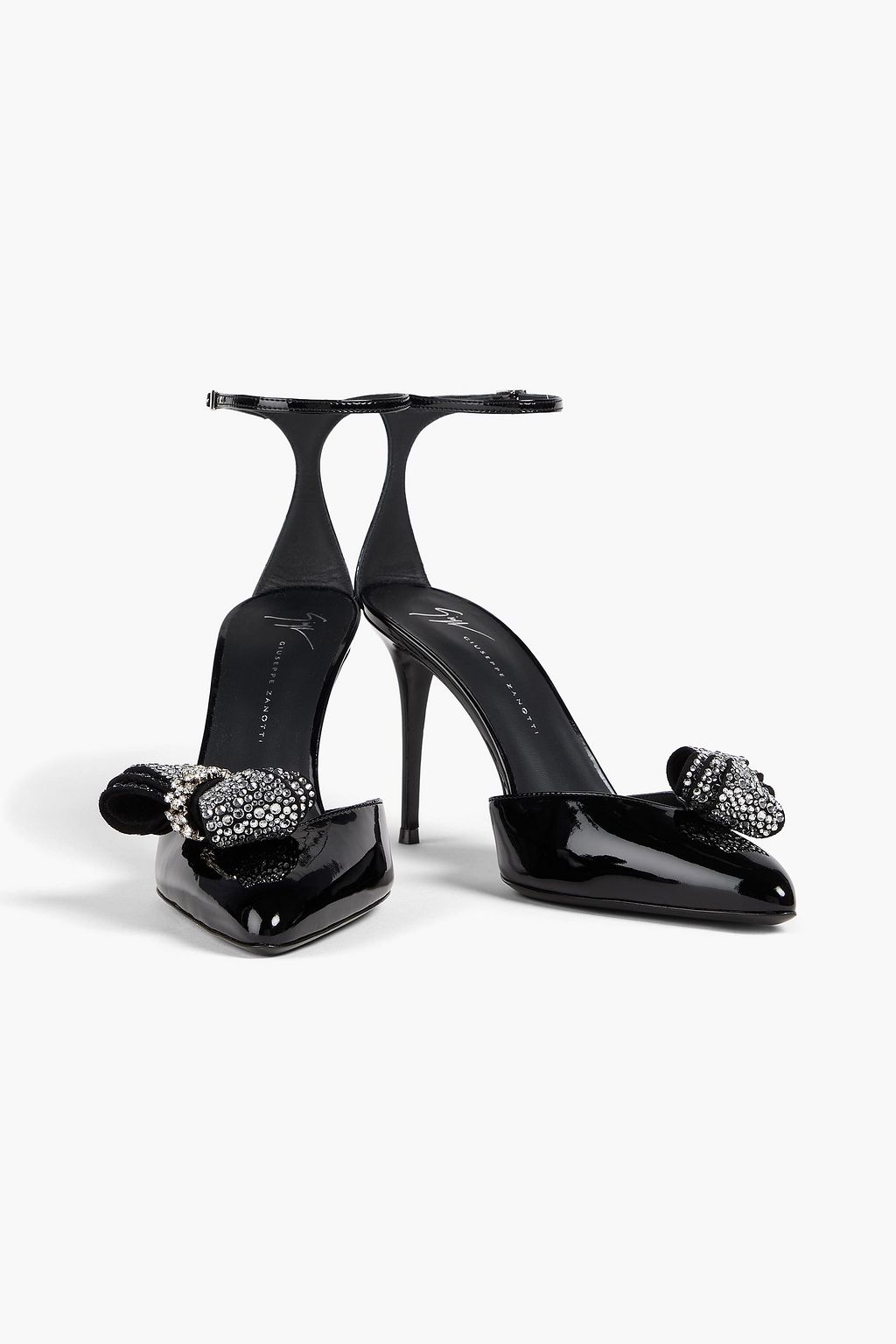 GIUSEPPE ZANOTTI Decadence 90 crystal-embellished glossed pumps