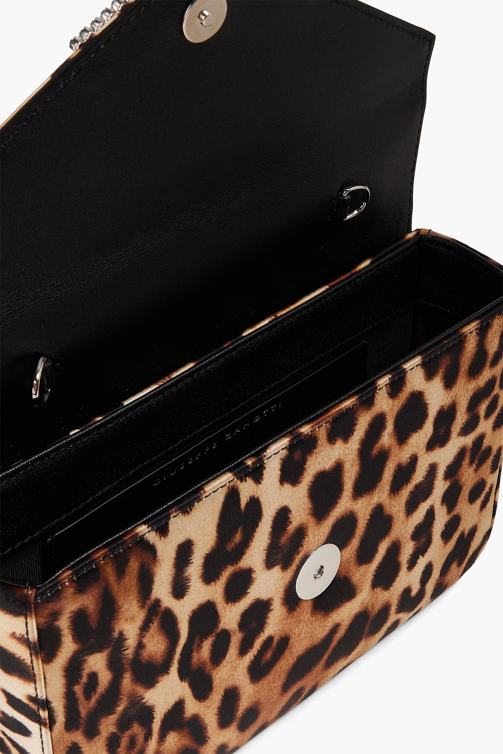 GIUSEPPE ZANOTTI Iveery leopard-print satin clutch