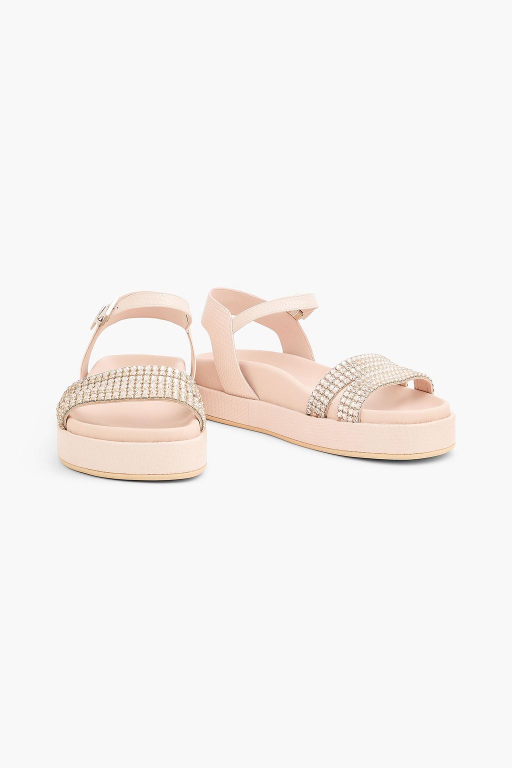 GINA صندل "مارتين" من الجلد بنمط جلد العظاءة مزيّن بالكريستال