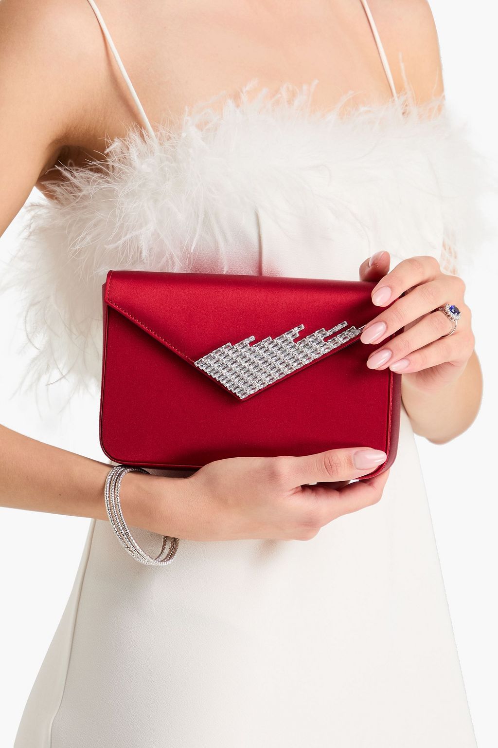 GIUSEPPE ZANOTTI Iveery satin clutch