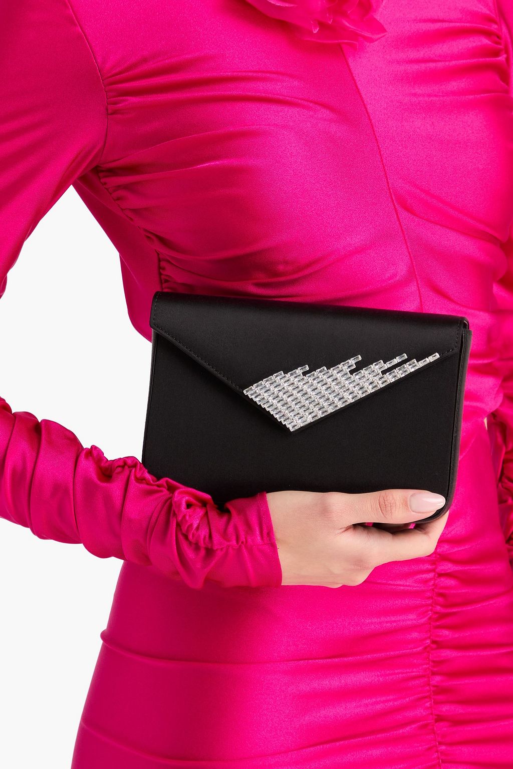 GIUSEPPE ZANOTTI Iveery satin clutch