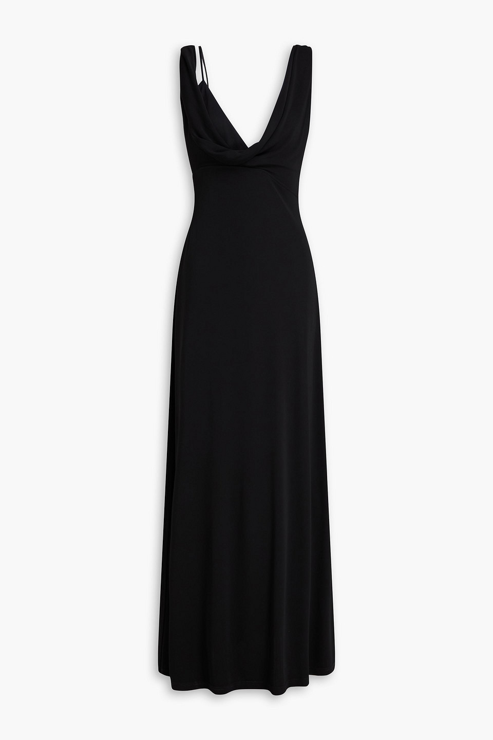 Totême Draped Stretch-jersey Maxi Dress In Black