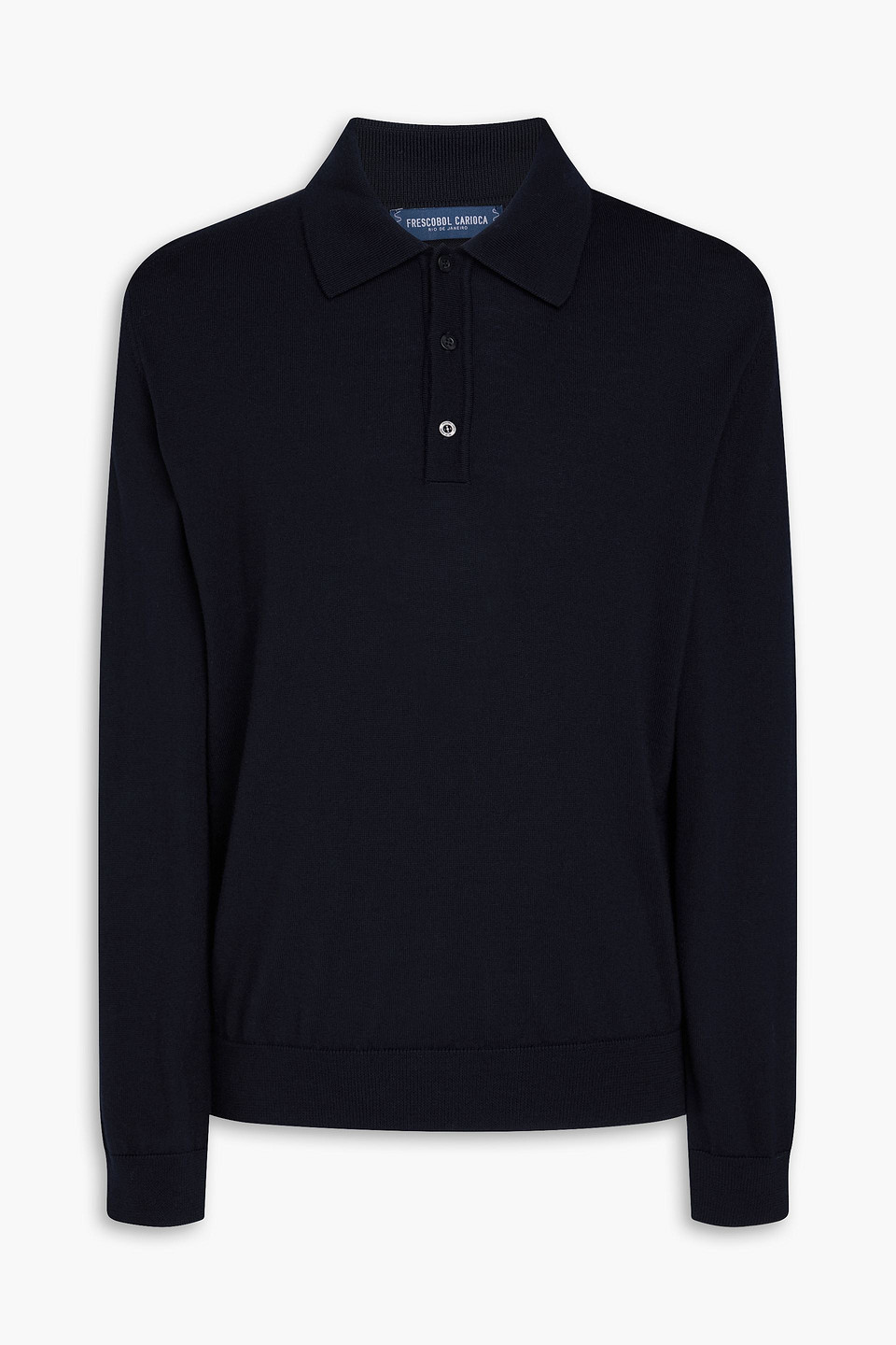 frescobol carioca - felix merino wool polo sweater - blue - s