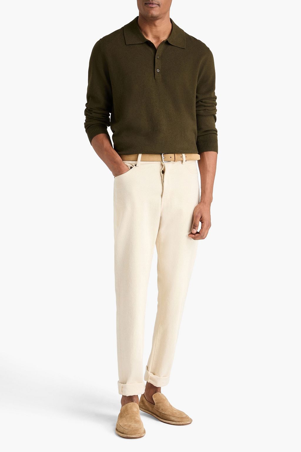 FRESCOBOL CARIOCA Teo cotton and cashmere-blend polo sweater