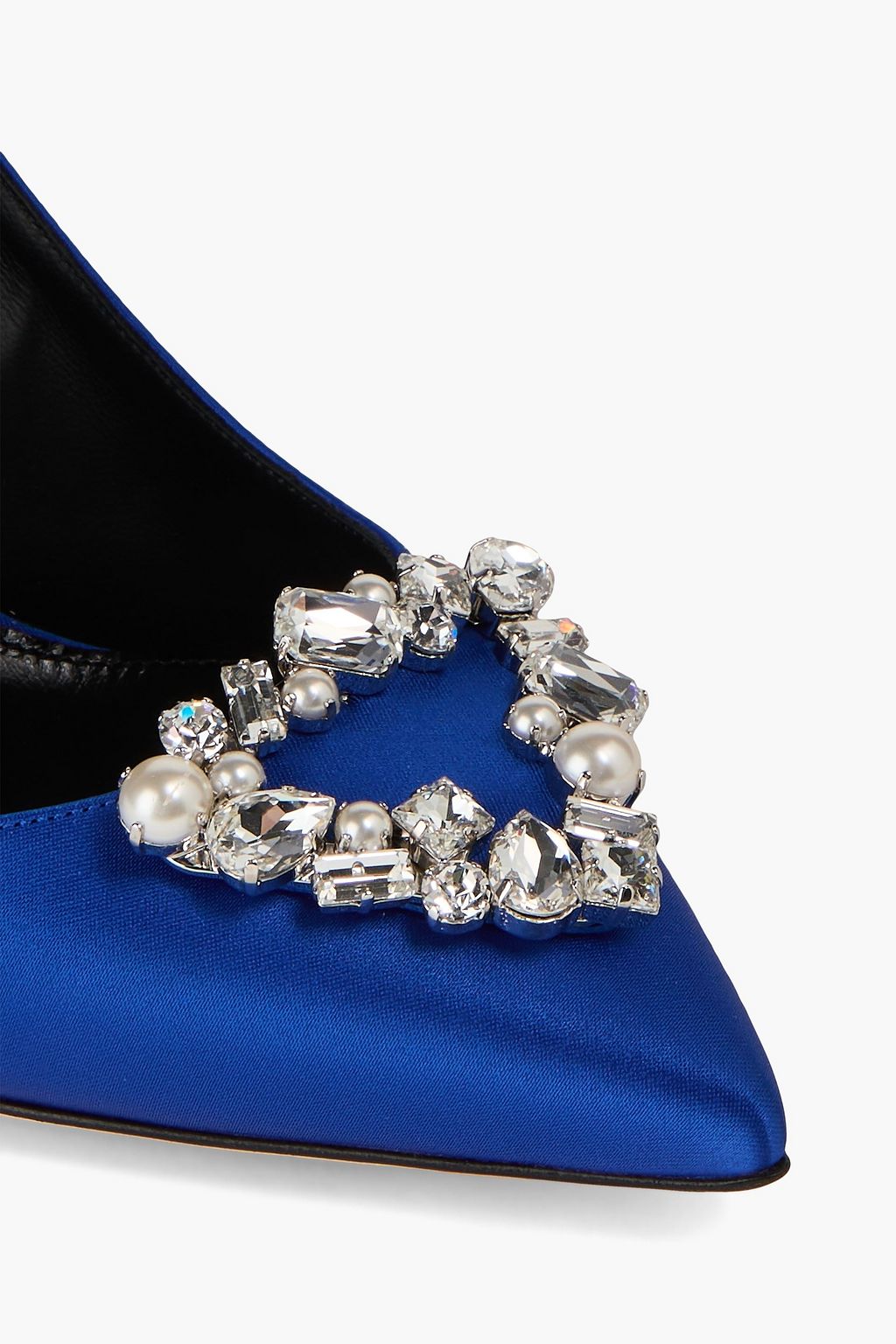 SERGIO ROSSI Embellished satin pumps