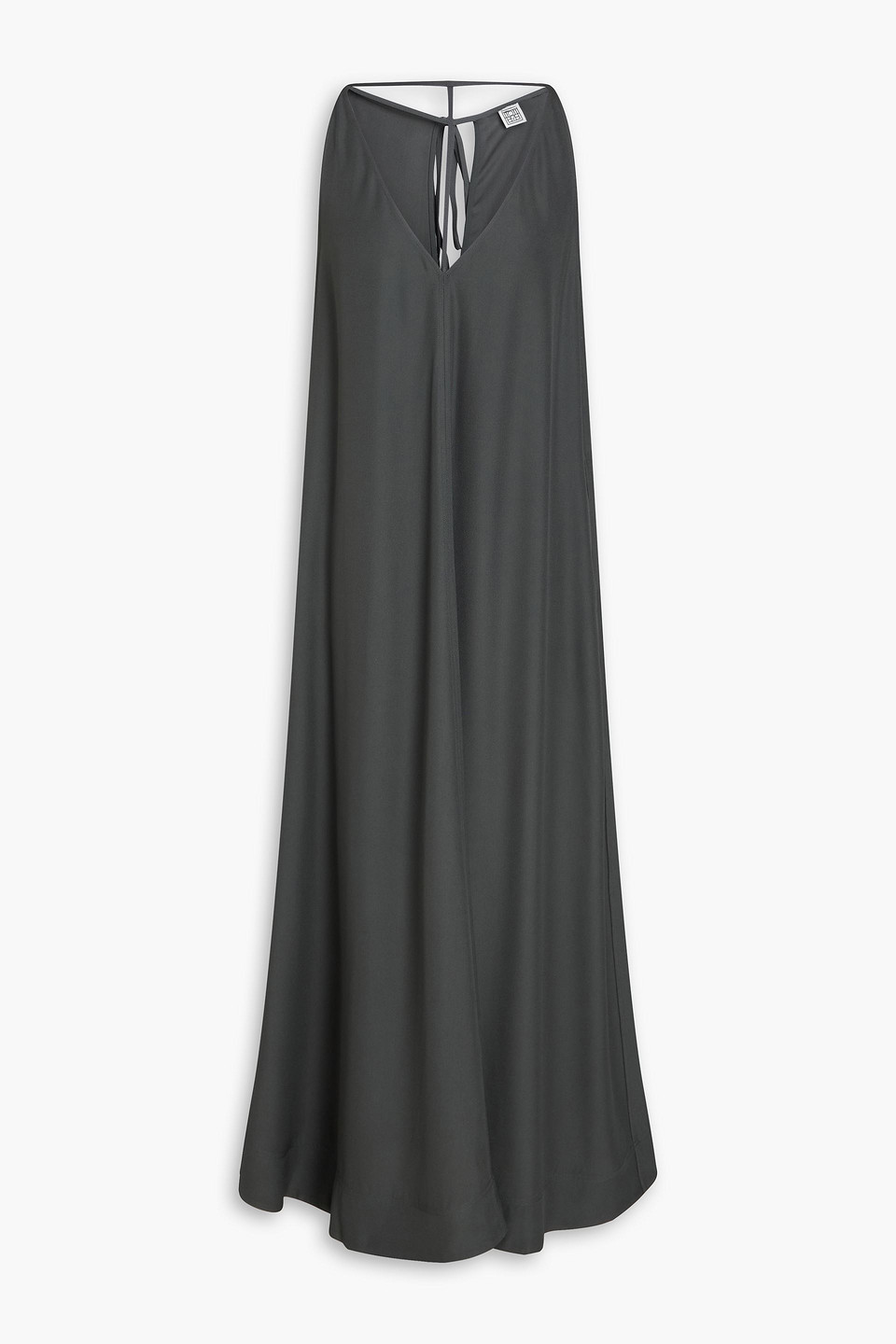 Totême Cutout Satin-crepe Maxi Dress In Gray