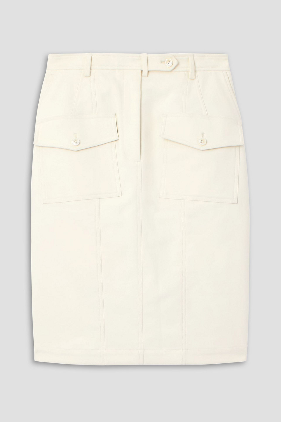 tom ford - cotton-blend twill skirt - white - it 44
