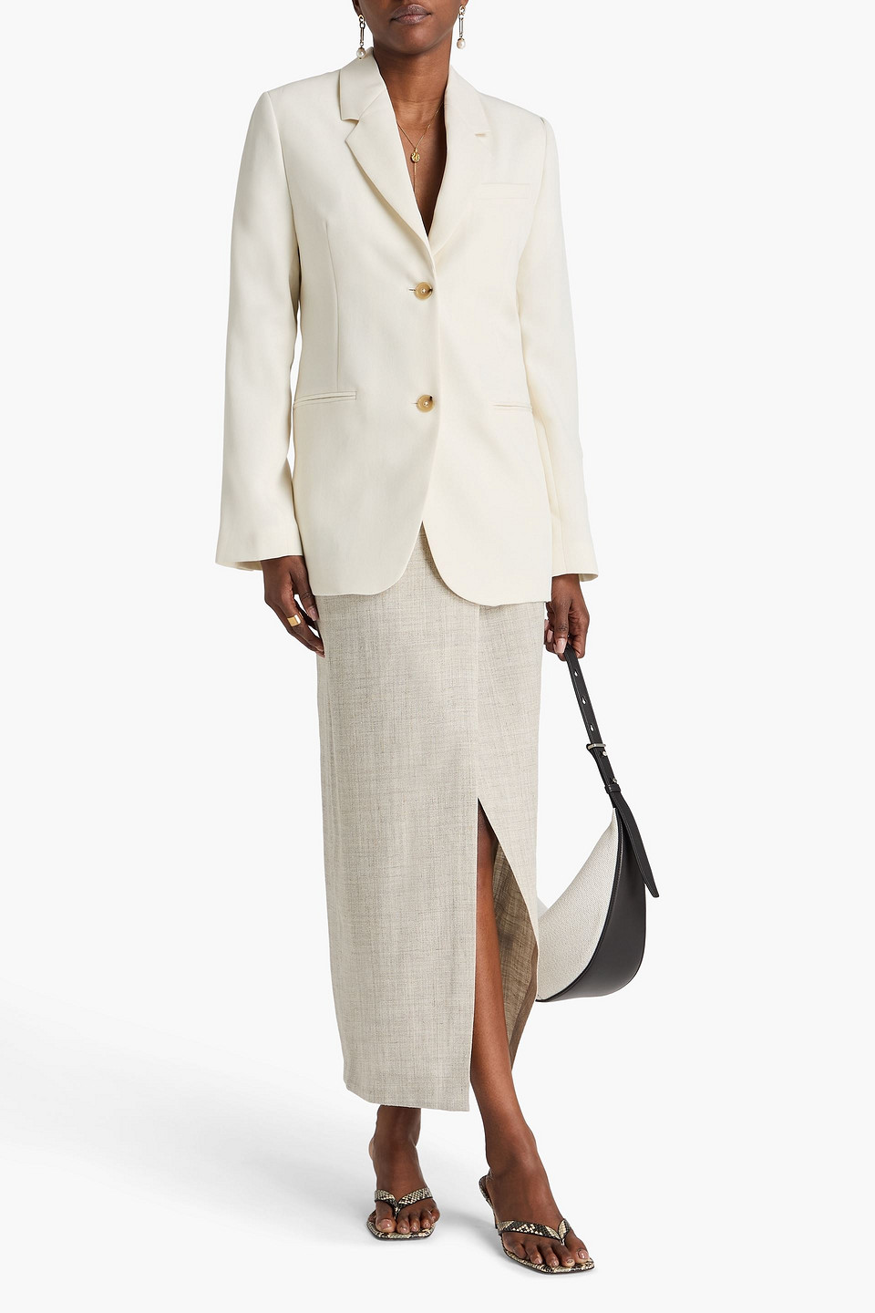  Totême - Crepe Blazer - Weiß - Eu 30 