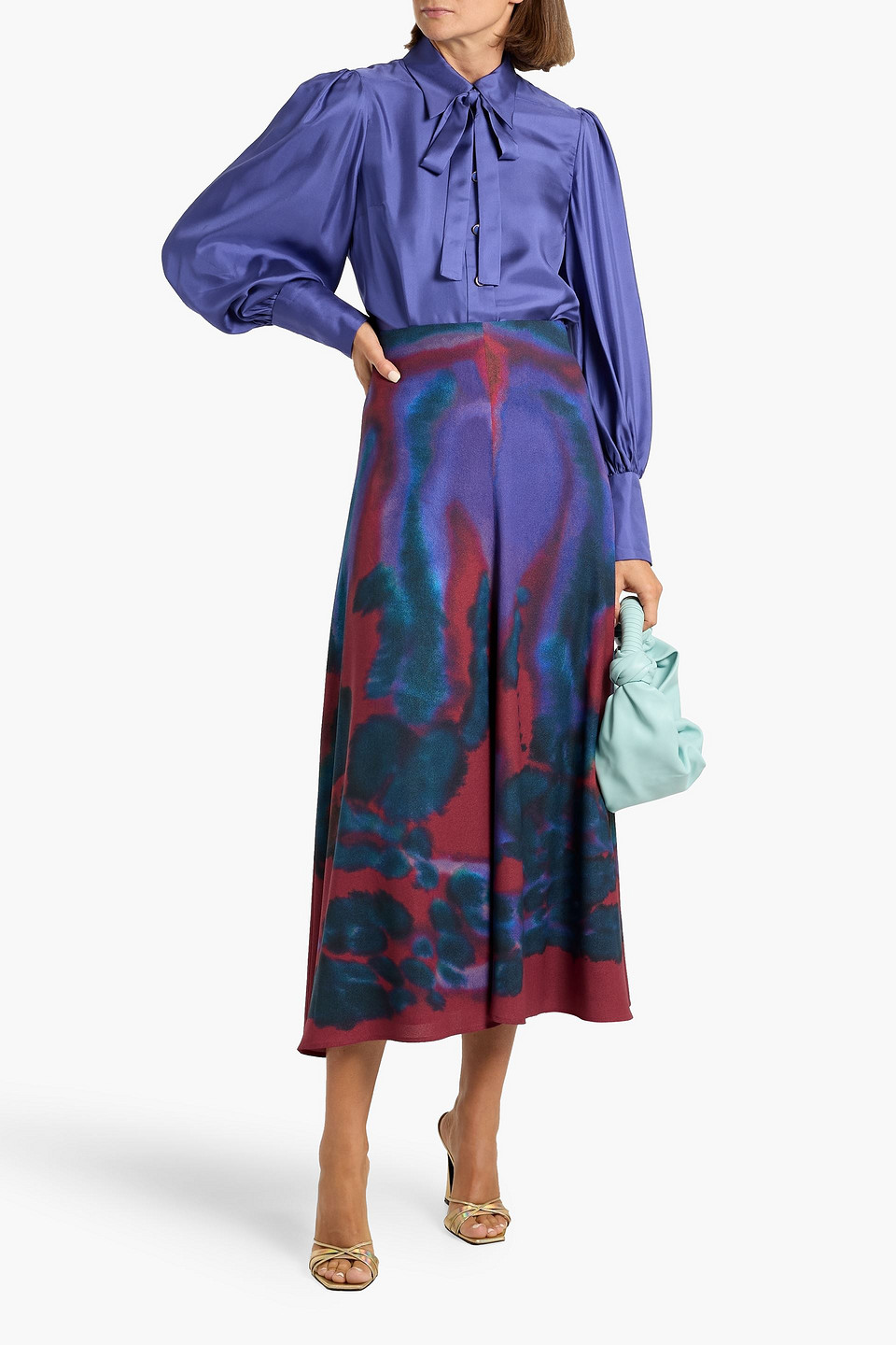 Zimmermann Pussy-bow Silk-twill Blouse In Purple